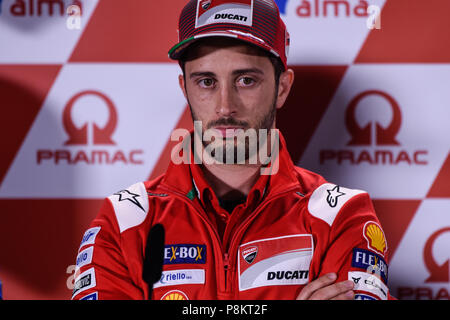 Sachsenring, Hohenstein-Ernstthal, Germany. 12th July, 2018. German Motorcycle Grand Prix, rider arrivals and press conference, Andrea Dovizioso Credit: Action Plus Sports/Alamy Live News Stock Photo