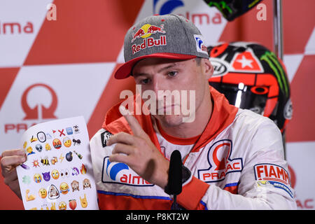 Sachsenring, Hohenstein-Ernstthal, Germany. 12th July, 2018. German Motorcycle Grand Prix, rider arrivals and press conference, Jack Miller Credit: Action Plus Sports/Alamy Live News Stock Photo