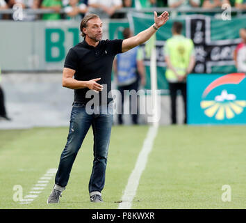 Budapest, Hungary. 12th July, 2018. Head coach Thomas Doll of Ferencvarosi TC reacts during the UEFA Europa League First Qualifying Round 1st Leg match between Ferencvarosi TC and Maccabi Tel Aviv FC at Groupama Arena on July 12, 2018 in Budapest, Hungary. Credit: Laszlo Szirtesi/Alamy Live News Stock Photo