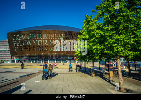 The Welsh Millennium Center, architect Percy Thomas, Cardiff, South Glamorgan, Wales, United Kingdom Stock Photo