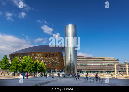 The Welsh Millennium Center, architect Percy Thomas, Cardiff, South Glamorgan, Wales, United Kingdom Stock Photo