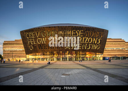 The Welsh Millennium Center, architect Percy Thomas, Cardiff, South Glamorgan, Wales, United Kingdom Stock Photo