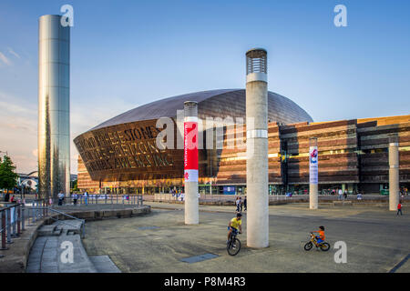 The Welsh Millennium Center, architect Percy Thomas, Cardiff, South Glamorgan, Wales, United Kingdom Stock Photo