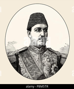 Mohamed Tewfik Pasha, 1852 – 1892, Tawfiq of Egypt, khedive of Egypt and the Sudan between 1879 and 1892, From British Battles on Land and Sea, by Jam Stock Photo