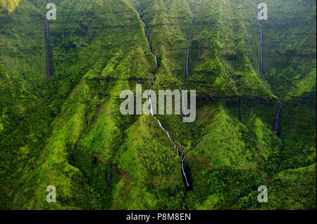 Mount Waialeale known as the wettest spot on Earth, Kauai, Hawaii Stock Photo