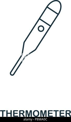 Thermometer icon. Outline style icon design. UI. Illustration of thermometer icon. Pictogram isolated on white. Ready to use in web design, apps, soft Stock Vector