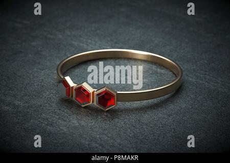 golden ring isolated in the closeup Stock Photo