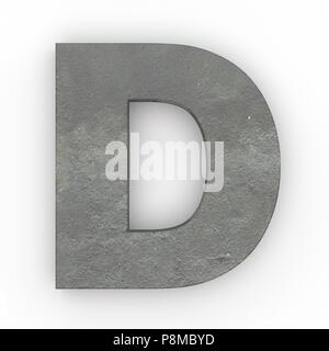 Concrete letter D isolated on white background Stock Photo