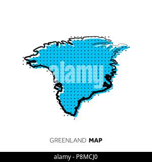 Greenland vector country map. Map outline with dots. Stock Vector