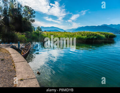 Rowing (crew) on the shores of the Upper Zurich Lake, Rapperswil-Jona, Sankt Gallen, Switzerland Stock Photo