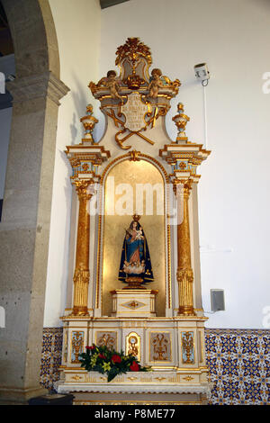 Virgen of Nossa Senhora da Bonanca inside Senhora da Bonanca church, Vila Praia de Ancora, Minho Province, northern Portugal Stock Photo