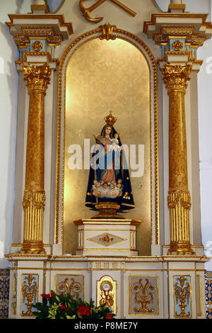 Virgen of Nossa Senhora da Bonanca inside Senhora da Bonanca church, Vila Praia de Ancora, Minho Province, northern Portugal Stock Photo