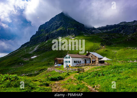 Mountain Widderstein in the valley Kleinwalsertal in the Allgau Alps in Austria, Beautiful Landscape Scenery in Europe Stock Photo