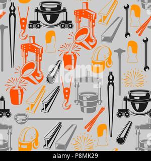 Metallurgical seamless pattern. Stock Vector