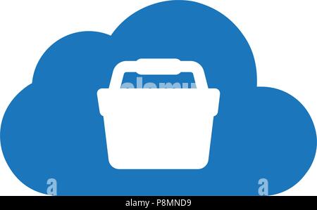 Online Shopping , Cloud Store Icon Stock Vector