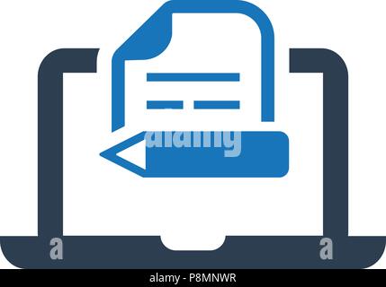 Content writing , article writing icon Stock Vector