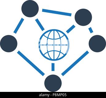 Global connectivity , Global network Icon Stock Vector