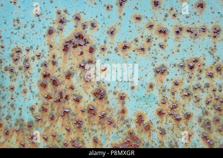 Grunge rusty turquoise and blue-brown textured background Stock Photo