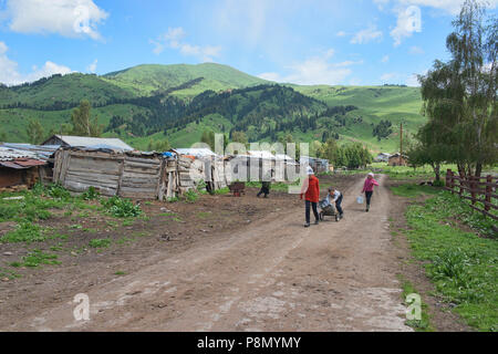 Life in the rural Jyrgalan Valley, Kyrgyzstan Stock Photo