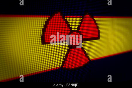 Hazard sign with radiation symbol Stock Photo - Alamy