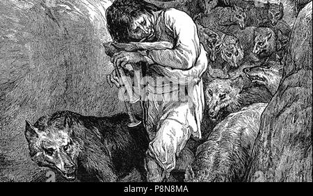 werewolf medieval illustration Stock Photo - Alamy