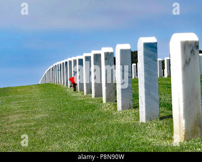 San Diego, California/USA-June 12, 2018: Fort Rosecrans National Cemetery on the Point Loma Peninsula Became a National Cemetery on Oct. 5, 1934 Stock Photo