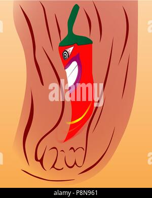 A cartoon hot pepper, capable of stunning anyone with its own taste. Stock Vector