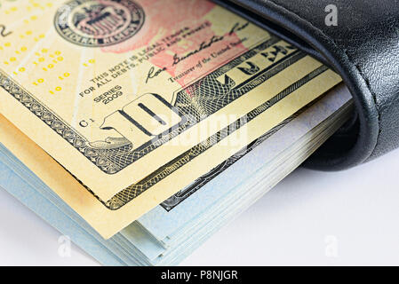 Money usd cash. Money in wallet Stock Photo