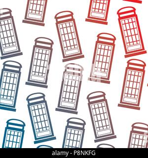 red telephone box london background vector illustration gradient design Stock Vector