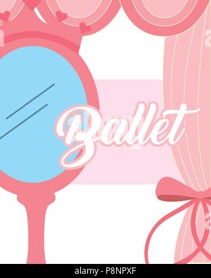 pink mirror crown jewelry ballet decoration vector illustration Stock Vector