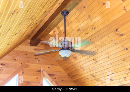 Fan light on ceiling at long shutter speed Stock Photo