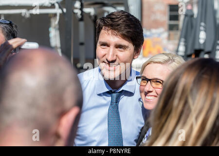 MAY 24, 2018 - TORONTO, CANADA - CANADIAN PRIME MINISTER JUSTIN TRUDEAU MEETS FANS AFTER A PUBLIC EVENT.