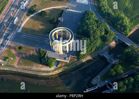Aerial of the monument Westfront Nieuwpoort, where the First World War is commemorated Stock Photo