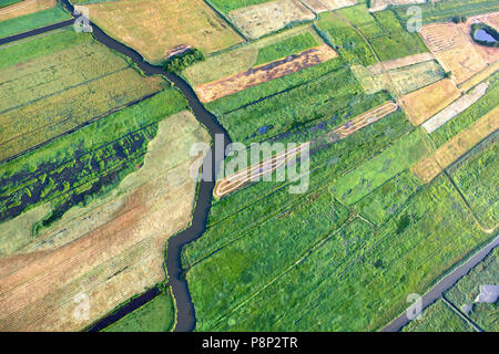 aerial of the Valley of the river Yzer Stock Photo