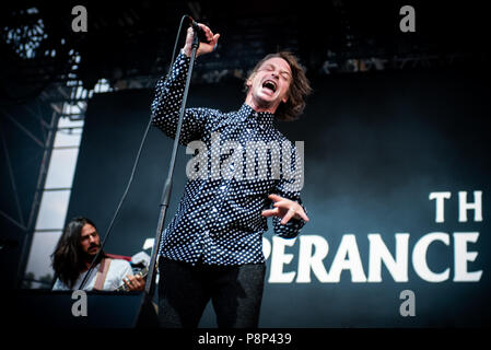 Stupinigi, Italy. 11th July, 2018. The British rock/blues band called The Temperance Movement performing live on stage at the Stupinigi Sonic Park Festival 2018. Credit: Alessandro Bosio/Pacific Press/Alamy Live News Stock Photo