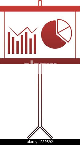 Statistics on whiteboard red lines Stock Vector