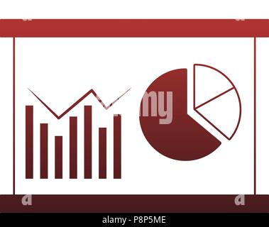 Statistics on whiteboard red lines Stock Vector