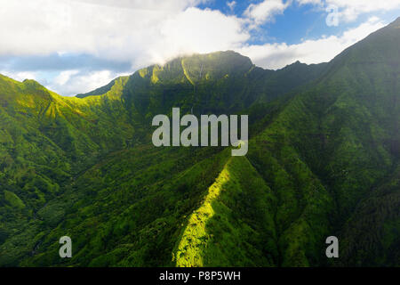 Mount Waialeale known as the wettest spot on Earth, Kauai, Hawaii Stock Photo