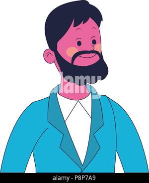 Executive businessman cartoon pop colors Stock Vector