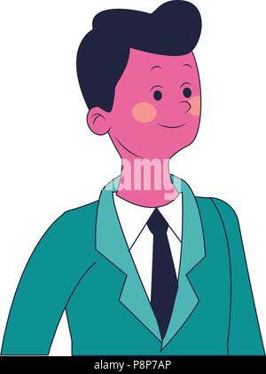 Executive businessman cartoon pop colors Stock Vector
