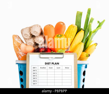 DIET PLAN healthy eating, dieting, slimming and weigh loss concept Stock Photo