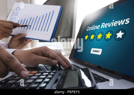 Online Reviews Evaluation time for review Inspection Assessment Auditing Stock Photo