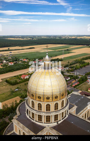 Basilica of Our Lady of Lichen, the biggest catholic church in Poland. Pilgrimage village. Stock Photo