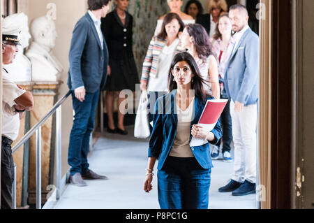 Rome, Italy. 12th July, 2018. ROME, ITALY - JULY 12.Press Conference of the Mayor of Rome Virginia Raggi, Presentation of the redefinition of the plan of action on leases relating to the available assets for residential use of Roma Capitale.on July 12, 2018 in Rome, Italy Credit: Andrea Ronchini/Pacific Press/Alamy Live News Stock Photo