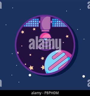 space galaxy cosmic card satelite solar system stars signal vector ...