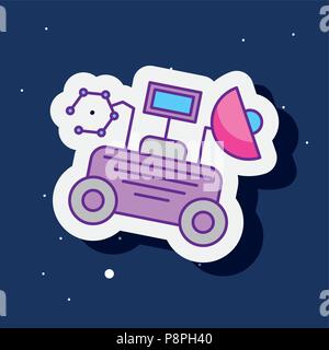 space galaxy cosmic card rover car antenna world satelite explore ...