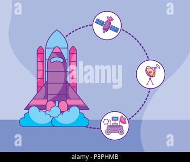 space galaxy cosmic card satelite solar system stars signal vector ...