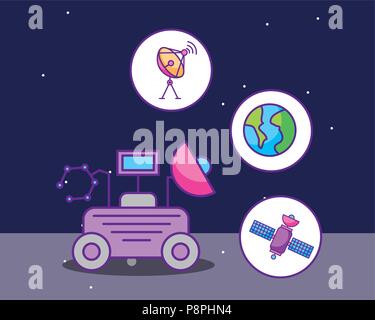 space galaxy cosmic card satelite solar system stars signal vector ...