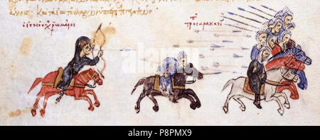 A Byzantine eunuch attacks the Arabs.