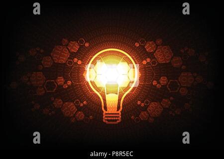 Vector technology light bulb design. Stock Vector